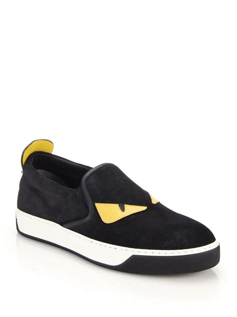 fendi slip on sneakers black|fendi monster slip on sneakers.